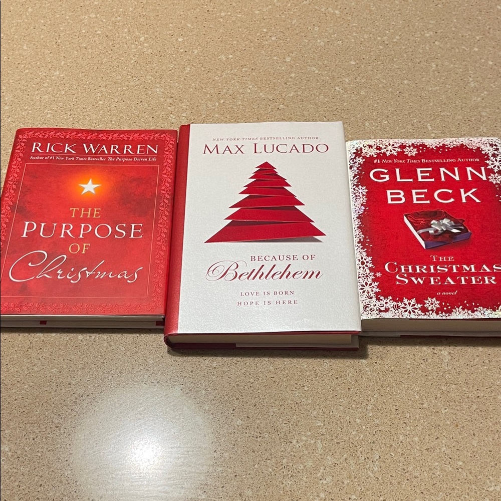 Hardcover Christmas books-Rick Warren, Glenn Beck, and Max Lucado